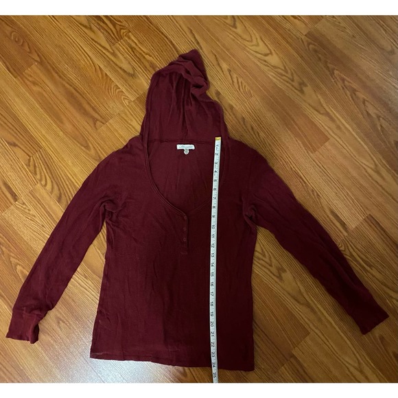 Women’s Size Large Lightweight Pullover Hoodie Long Sleeve Burgundy - Picture 3 of 8